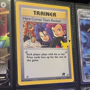 Pokemon Trainer Card - Here Comes Team Rocket! Yellow and Black